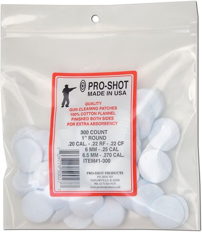 Патчі круглі Pro-Shot для чищення калібр .22 - .270 300 шт/уп