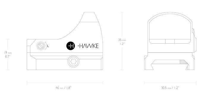 Приціл коліматорний Hawke Micro Reflex Red Dot Sight – Digital Control 3MOA (12135)