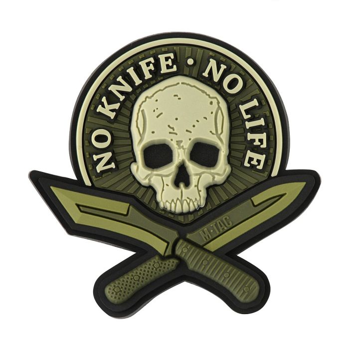 Нашивка M-Tac No Knife - No Life 3D PVC Olive