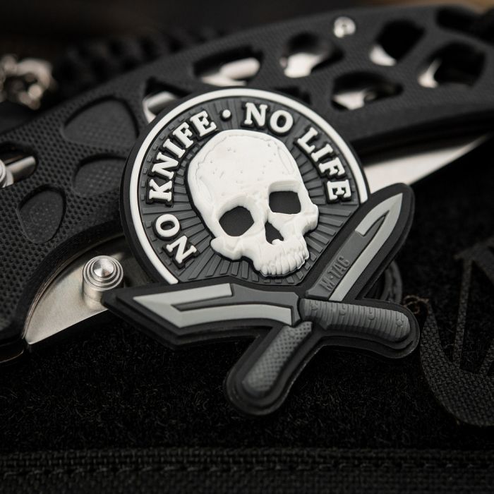 Нашивка M-Tac No Knife - No Life 3D PVC Black/White