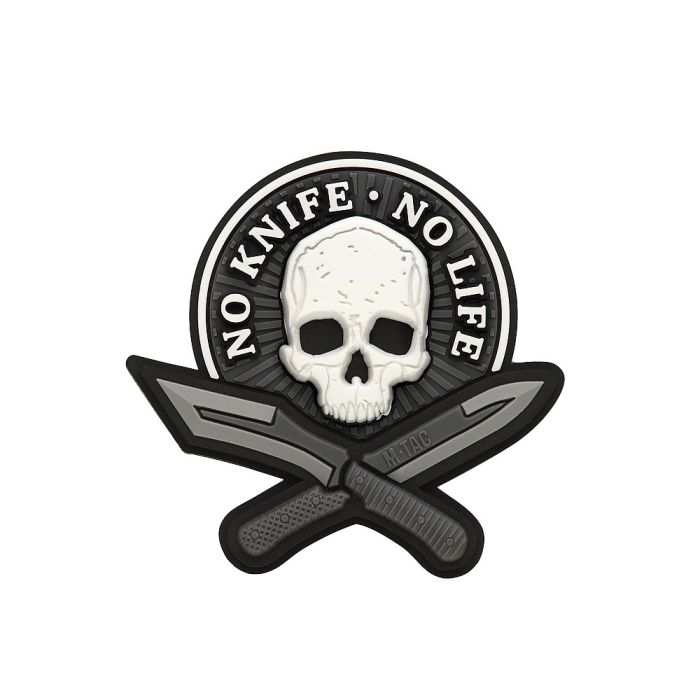Нашивка M-Tac No Knife - No Life 3D PVC Black/White
