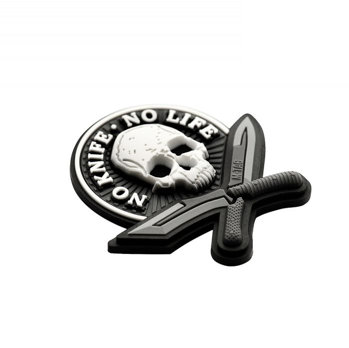 Нашивка M-Tac No Knife - No Life 3D PVC Black/White