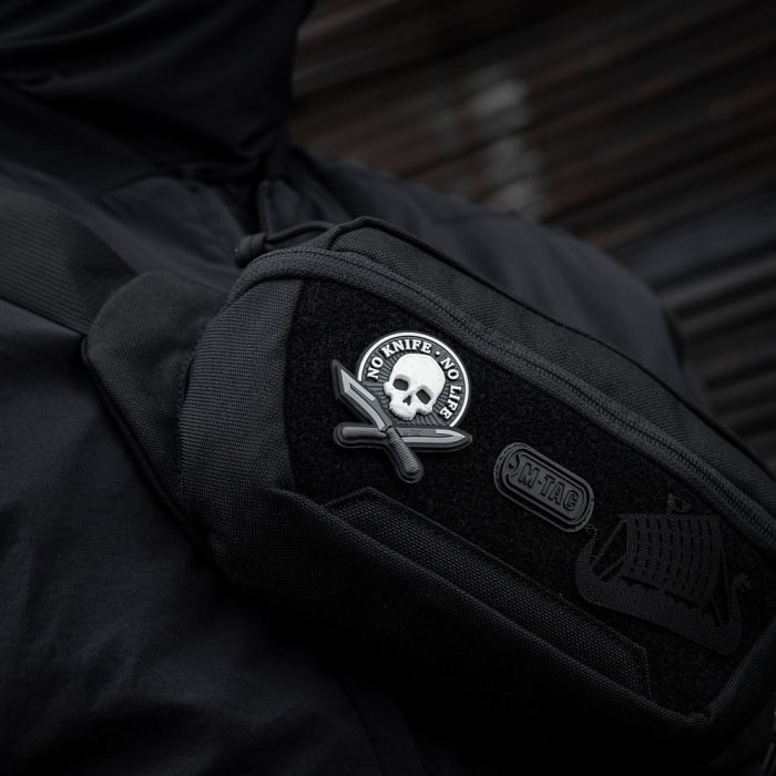 Нашивка M-Tac No Knife - No Life 3D PVC Black/White
