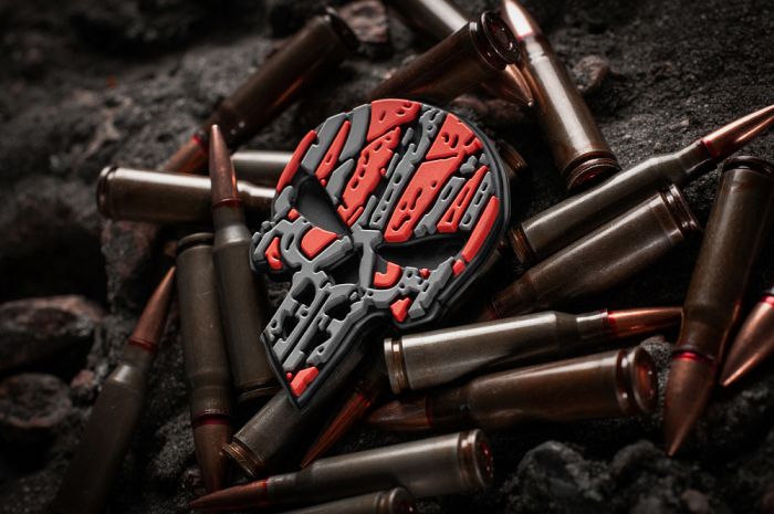 Нашивка M-Tac Ukrainian Punisher 3D PVC Red/Black