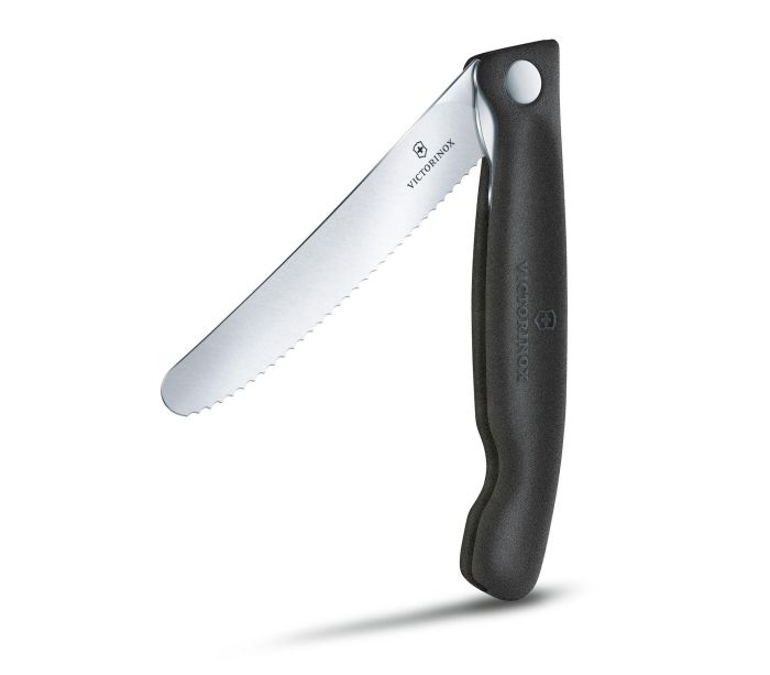 Ніж кухонний Victorinox Swiss Classic Foldable Paring 6.7833.FB, серейтор, чорний