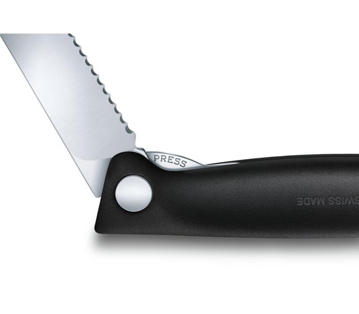 Ніж кухонний Victorinox Swiss Classic Foldable Paring 6.7833.FB, серейтор, чорний