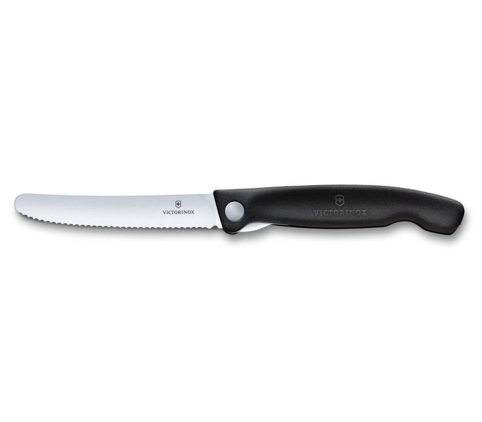 Ніж кухонний Victorinox Swiss Classic Foldable Paring 6.7833.FB, серейтор, чорний