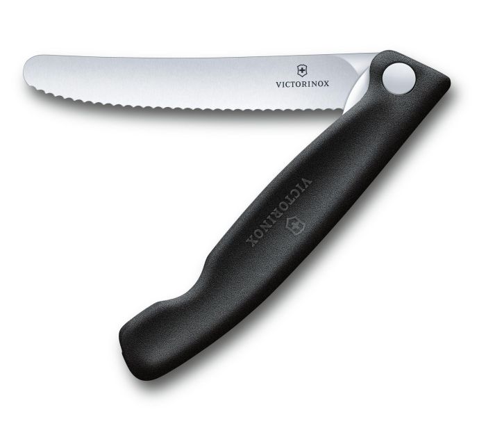 Ніж кухонний Victorinox Swiss Classic Foldable Paring 6.7833.FB, серейтор, чорний