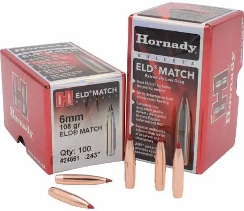 Куля Hornady ELD Match кал. 6 мм (.243) маса 108 гр (7 г) 100 шт