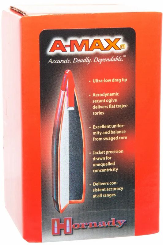 Куля Hornady A-Max кал. 6.5 мм (.264) маса 140 гр (9.1 г) 100 шт