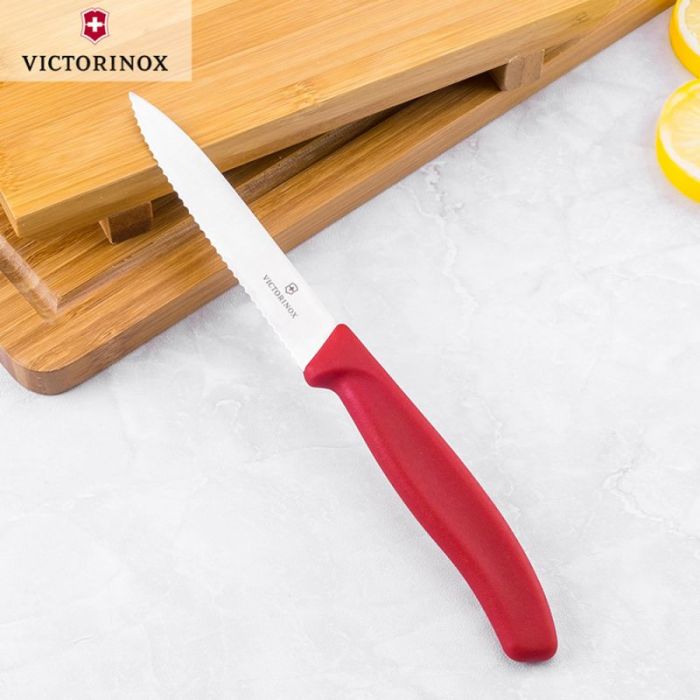 Кухонний ніж Victorinox Swiss Classic Paring 6.7731, лезо - 10 см, червоне руків'я