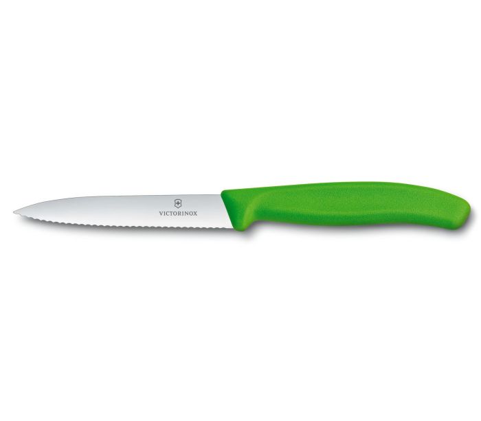 Кухонний ніж Victorinox Swiss Classic Paring 6.7736.L4, лезо - 10 см, зелене руків'я