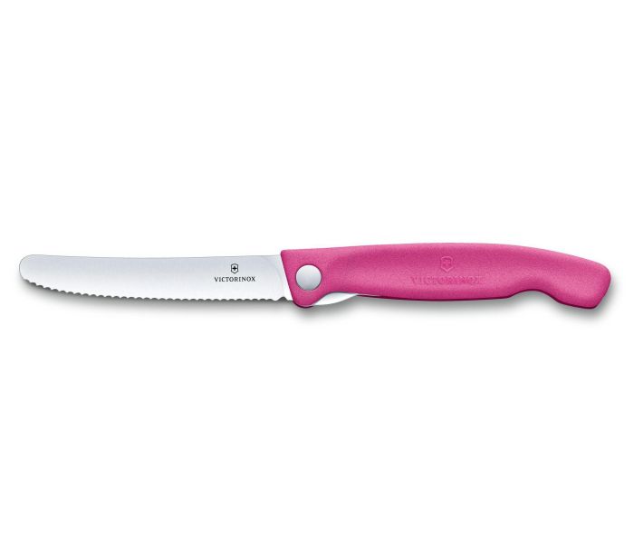 Ніж кухонний Victorinox Swiss Classic Foldable Paring 6.7836.F5B, серейтор, рожевий