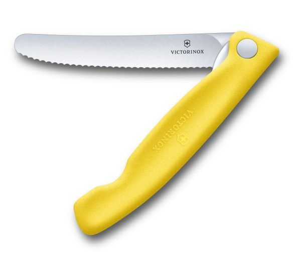 Ніж кухонний Victorinox Swiss Classic Foldable Paring 6.7836.F8B, серейтор, жовтий