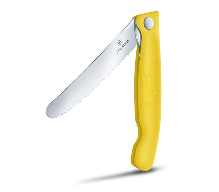 Ніж кухонний Victorinox Swiss Classic Foldable Paring 6.7836.F8B, серейтор, жовтий