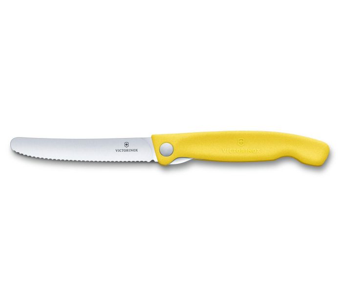 Ніж кухонний Victorinox Swiss Classic Foldable Paring 6.7836.F8B, серейтор, жовтий