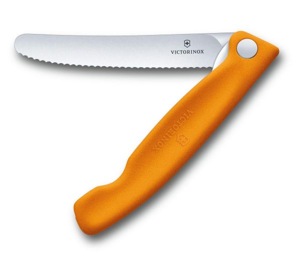 Ніж кухонний Victorinox Swiss Classic Foldable Paring 6.7836.F9B, серейтор, помаранчевий