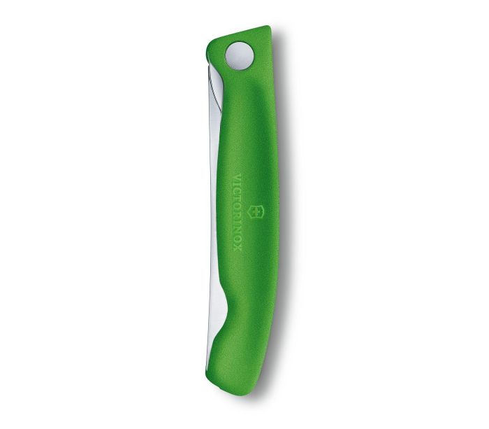 Ніж кухонний Victorinox Swiss Classic Foldable Paring 6.7836.F4B, серейтор, зелений