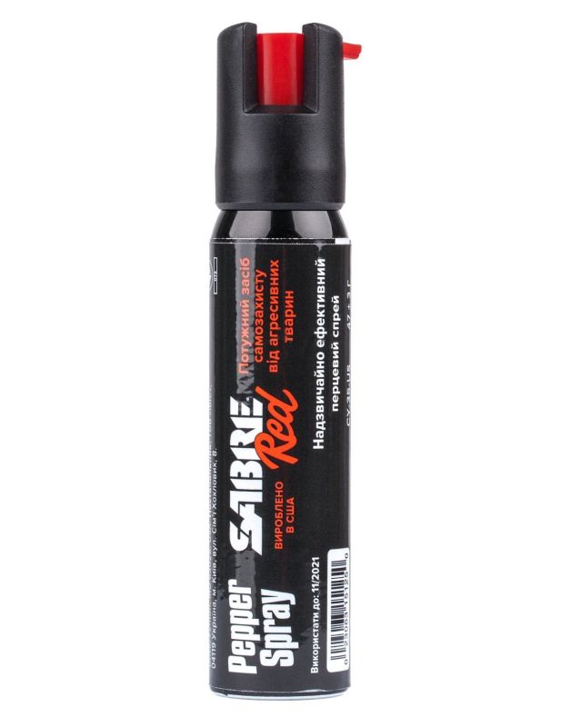 Газовий балончик Sabre Red Cyclist струминний 37 мл (з кріпленням для велосипеда)
