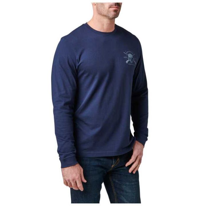 Футболка з довгим рукавом 5.11 Tactical Quiet Warrior Long Sleeve Tee Pacific Navy 76176-721