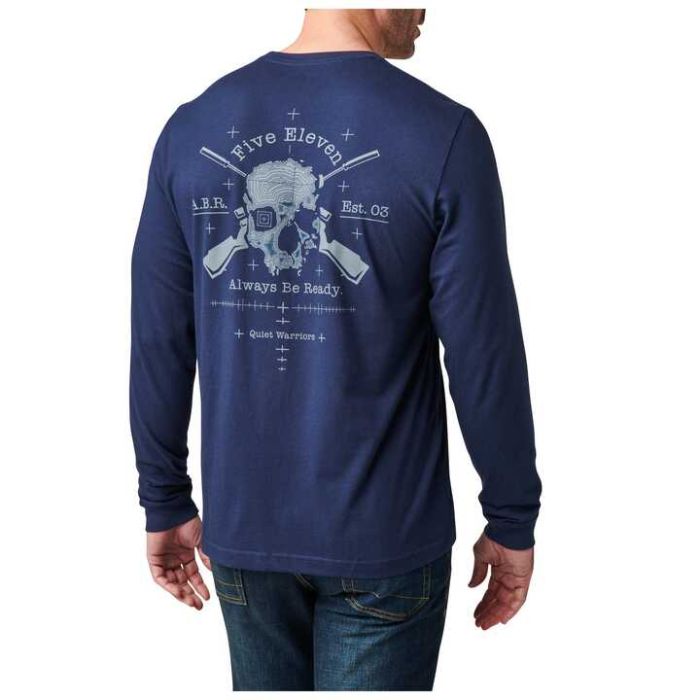 Футболка з довгим рукавом 5.11 Tactical Quiet Warrior Long Sleeve Tee Pacific Navy 76176-721