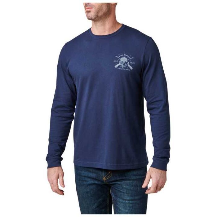 Футболка з довгим рукавом 5.11 Tactical Quiet Warrior Long Sleeve Tee Pacific Navy 76176-721