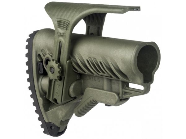 Приклад FAB Defense GLR-16 CP з регульованою щокою для AR15/M16 (колір - зелений)