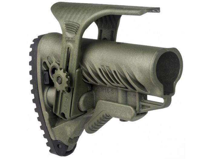 Приклад FAB Defense GLR-16 CP з регульованою щокою для AR15/M16 (колір - зелений)