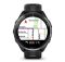 Годинник Garmin Forerunner 965 з сірим титановим безелем, чорним корпусом та чорним/сірим силіконовим ремінцем