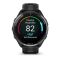 Годинник Garmin Forerunner 965 з сірим титановим безелем, чорним корпусом та чорним/сірим силіконовим ремінцем
