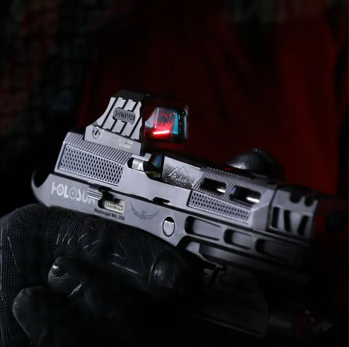 Приціл коліматорний Holosun SCS 320-GR із сонячною батареєю 2 MOA + 32 MOA для Sig Sauer P320 та DPP Footprint