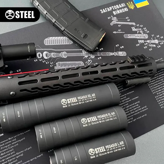 Килимок настільний STEEL для чищення зброї з вибух-схемою AR-15