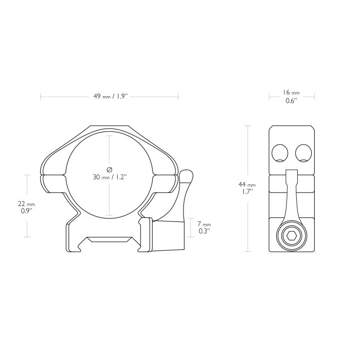 Кільця швидкознімні Hawke Precision Steel d - 30 мм Medium Weaver/Picatinny