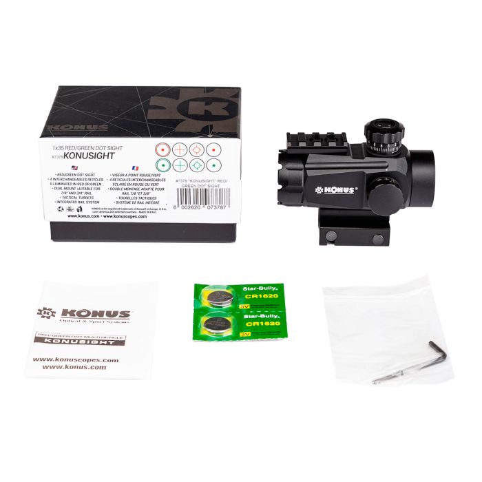 Коліматорний приціл KONUS Konusight 1x35 Tactical з мультисіткою (7378)