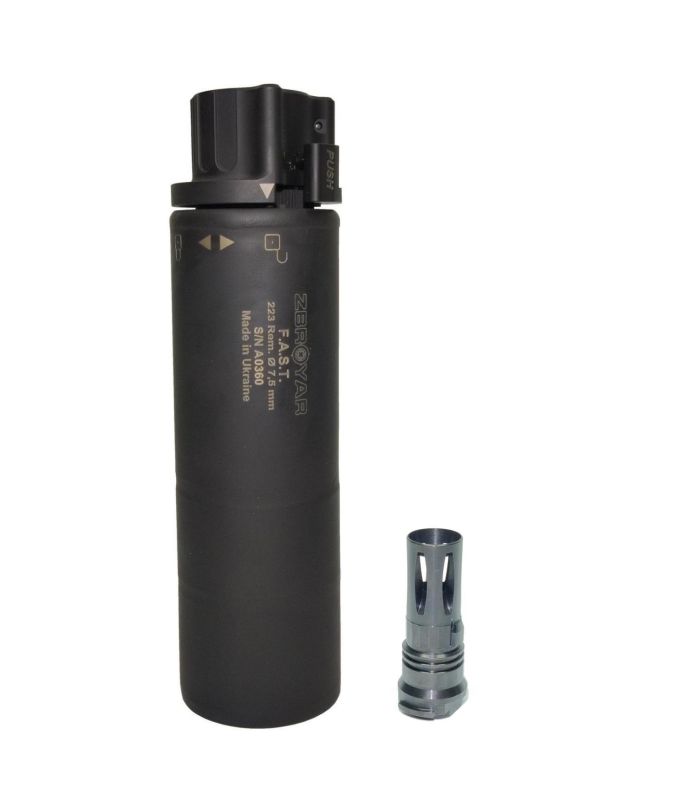 Глушник Zbroyar FAST (Fast Attach Suppressor Tactical) Gen 2 ПЗРЗП з полум'ягасником .223 Rem