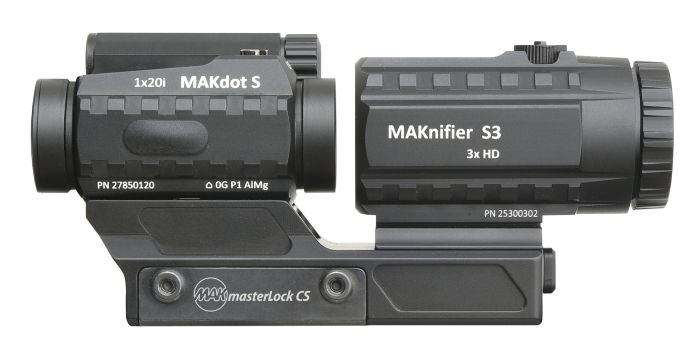Комплект оптики MAK combo: коліматор MAKdot S 1x20 та магніфер MAKnifier S3 3x на кріпленні MAKmaster Lock CS