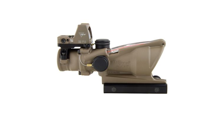 Комплект приціл оптичний Trijicon ACOG 4x32 BAC і приціл коліматорний Trijicon RMR 3.25 МОА FDE
