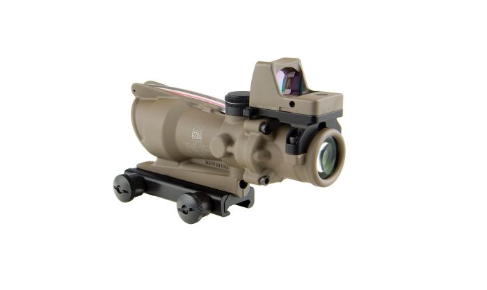 Комплект приціл оптичний Trijicon ACOG 4x32 BAC і приціл коліматорний Trijicon RMR 3.25 МОА FDE