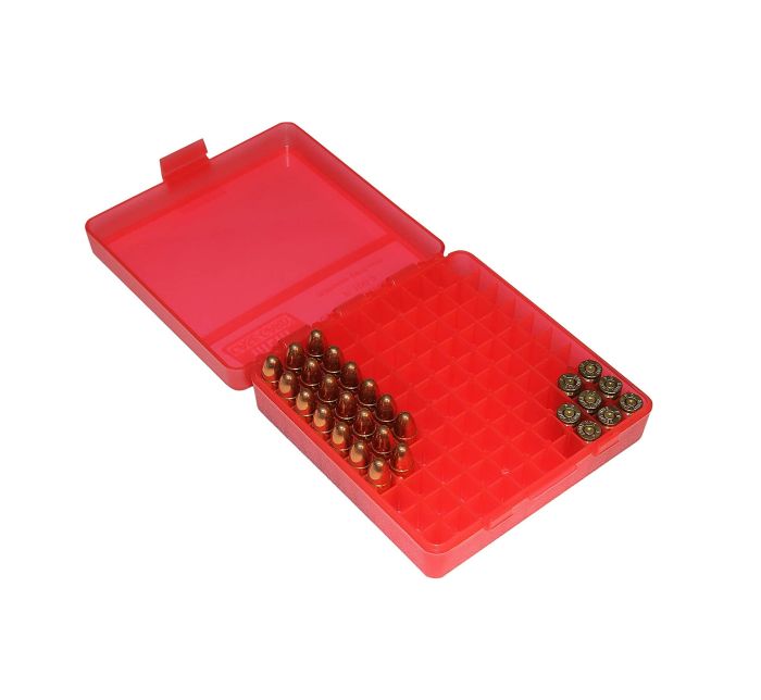 Коробка MTM P-100-22 для патронів кал. 22 LR. (колір - червоний)