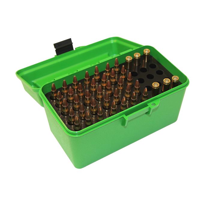 Коробка MTM H50-RL на 50 патронів кал. 30-06 і 8x57 JRS (колір – зелений)