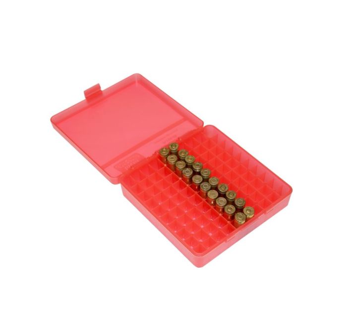 Коробка MTM P100-45 для 100 патронів кал. 45 ACP; 10 мм Auto; 40 S&W (колір - червоний)