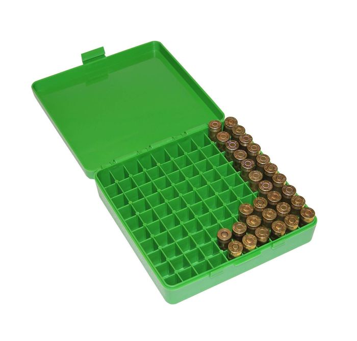 Коробка MTM P100-45 для 100 патронів кал. 45 ACP; 10 мм Auto; 40 S&W (колір - зелений)