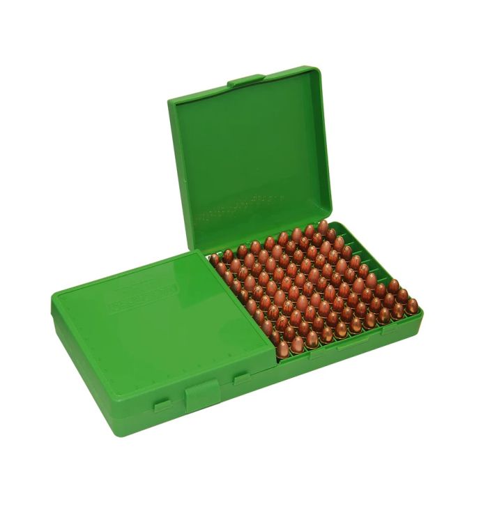 Коробка MTM P200-9-10 для патронів кал. 9 mm Luger (колір - зелений)