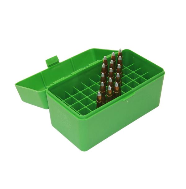 Коробка MTM RM-50 на 50 патронів кал. 243 Win і 308 Win (колір - зелений)