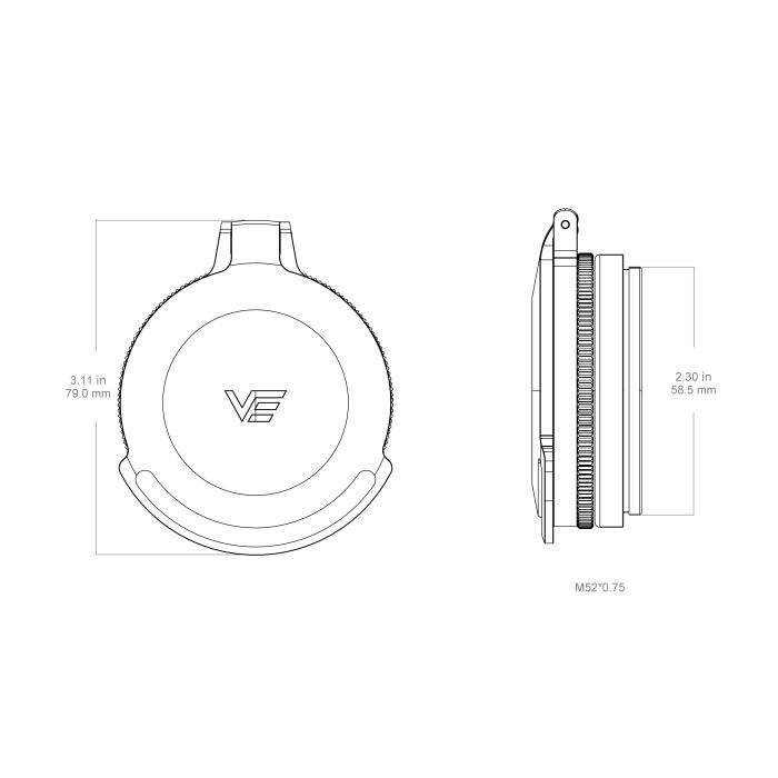 Кришка об'єктива Vector Optics Continental 50 мм алюміній SCFC-M50