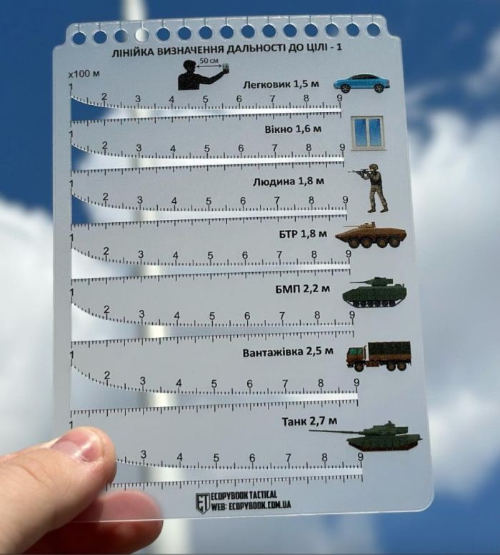 Лінійка визначення дальності до цілі ЛВДЦ-1 Ecopybook Tactical