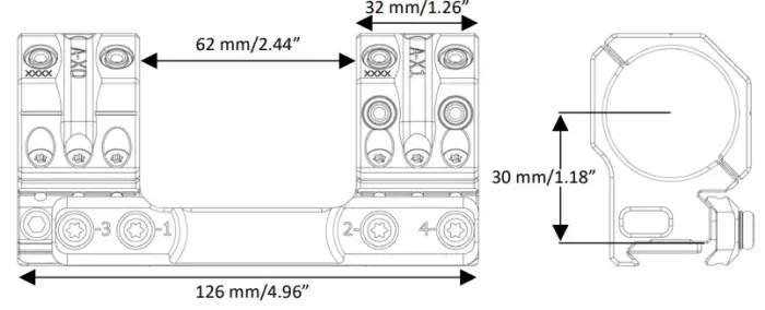 Моноблок Spuhr SP-6601 d-36 мм Medium 6 MIL/20.6 MOA Picatinny