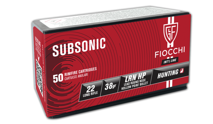 Набій нарізний  Fiocchi  кал. 22LR Subsonic LRN HP 38gr (302204)