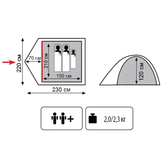 Намет Totem Tepee 2 (v2) Green UTTT-020