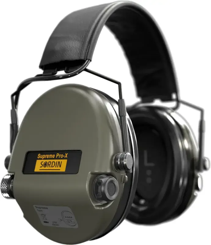 Навушники активні Sordin Supreme Pro X SFA зі шкіряним наголів’ям Green 74502-06-S